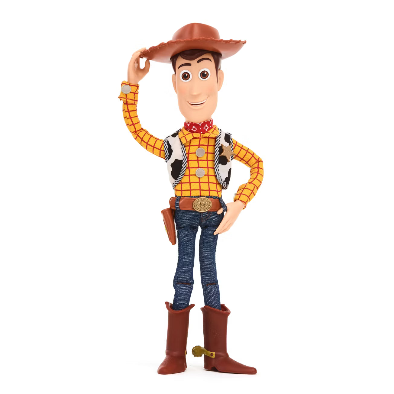 Toy Story Sheriff Woody interactive talking action figure with pull string and cowboy hat