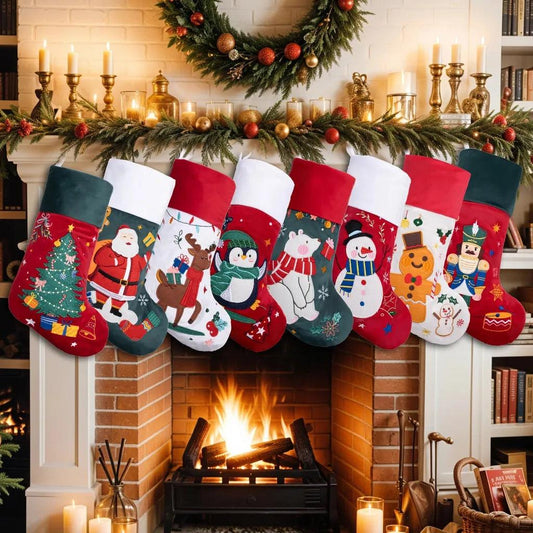 Classic Christmas Stocking Collection – Embroidered Flannelette Designs