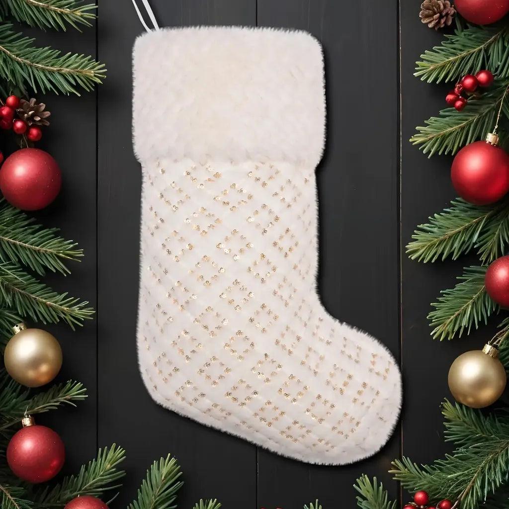 Luxury Bouclé Sequin Christmas Stocking Collection