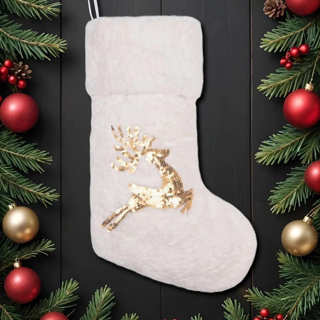 Luxury Bouclé Sequin Christmas Stocking Collection