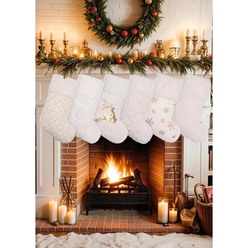 Luxury Bouclé Sequin Christmas Stocking Collection