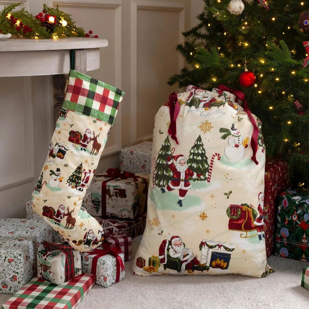 Traditional Stocking & Sack Collection – Printed Velvet Christmas Sets with Personalisation