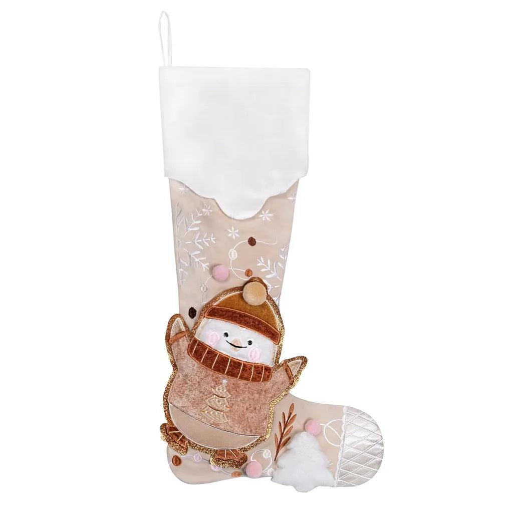 XL Vintage 2.5D Christmas Stocking Collection – Embroidered Knee-High Holiday Stockings